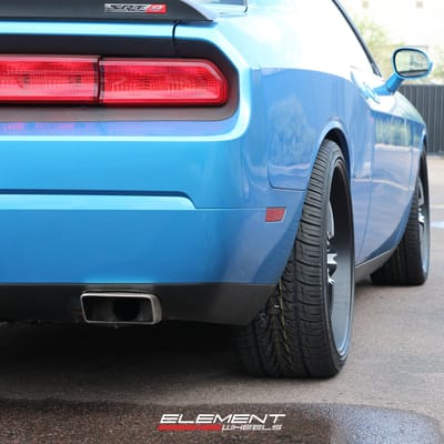 22 inch Staggered American Racing VN 805 Black Machined on 2011 Dodge Challenger SRT8 w/ Specs
