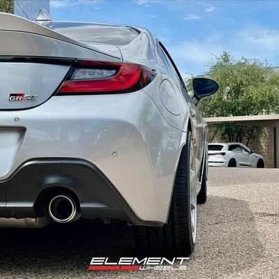 18 inch Staggered Enkei TS-7 in Storm Grey on a 2023 Toyota GR86