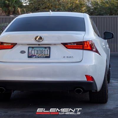20 inch Staggered Niche Misano Gloss Black M119 on a 2014 Lexus IS350 RWD