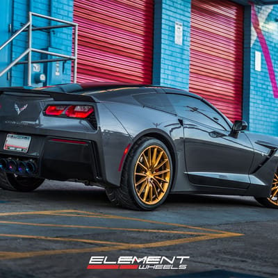 MRR FS02 Brushed Gold on 2016 Corvette C7 Z51 w/ specs