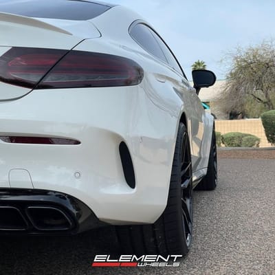 20 inch Staggered Variant Krypton in Gloss Black on a 2021 Mercedes-Benz C63