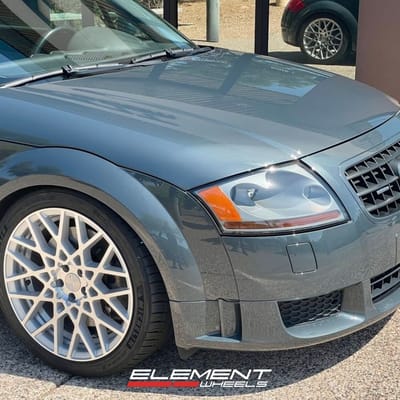 18 inch Rotiform BLQ in Silver Machined on a 2004 Audi TT