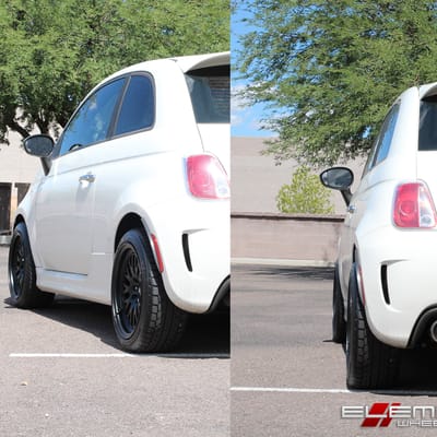 16 inch XXR 531 All Matte Black on Fiat 500 w/ Specs