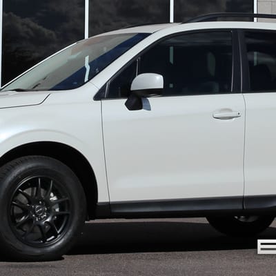 17 inch Drag DR-31 All Matte Black on 2016 Subaru Forester w/ Specs