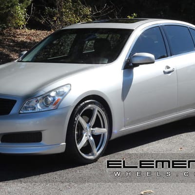 Ace Couture Silver 20" Wheels on 08 Infiniti G35S Sedan w/ Specs