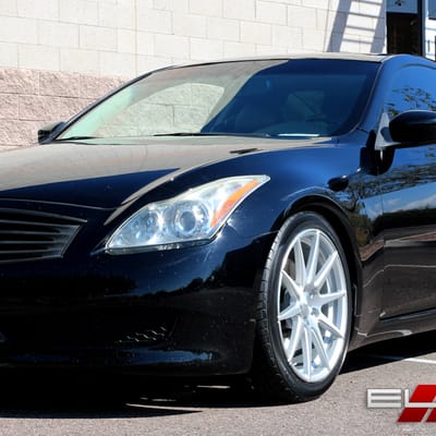 19 inch Staggered Varro VD10 Matte Silver Brushed Face on 2008 Infiniti G37 Coupe w/ Specs