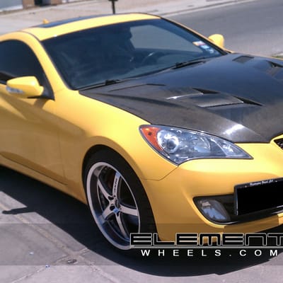 Axis Shine Gunmetal w/Machined Face on Hyundai Genesis Coupe w/ Specs