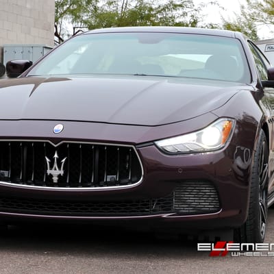 20 inch Staggered AMF 201 Wheels Gloss Black on 2014 Maserati Ghibli SQ4 w/ Specs