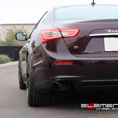 20 inch Staggered AMF 201 Wheels Gloss Black on 2014 Maserati Ghibli SQ4 w/ Specs