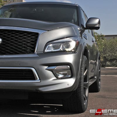 22x9.5 Dub 8-Ball Black/Milled S187 on a Infiniti QX80 w/ Specs