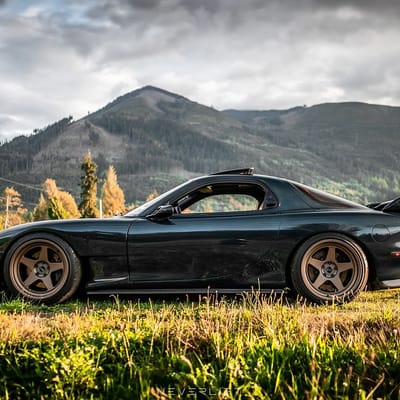 18 inch Kansei Knp Textured Bronze on 1993 Mazda RX-7