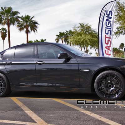 Eurotek 02 Wheels Black on 2011 BMW 5 Series w/ Specs
