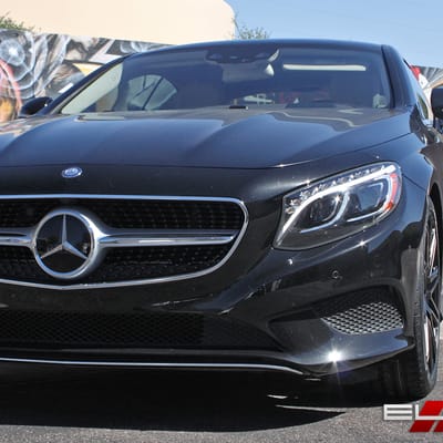 20 in staggered XO Milan All Matte Black on a 2015 Mercedes Benz S550 Coupe w/ Specs