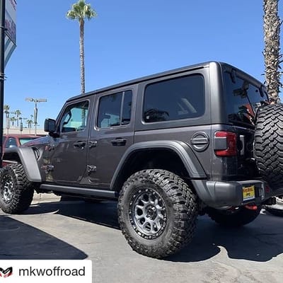 17 inch MKW Off-Road Beadlock M204 Matte Grey on 2015 Jeep Wrangler Lifted 