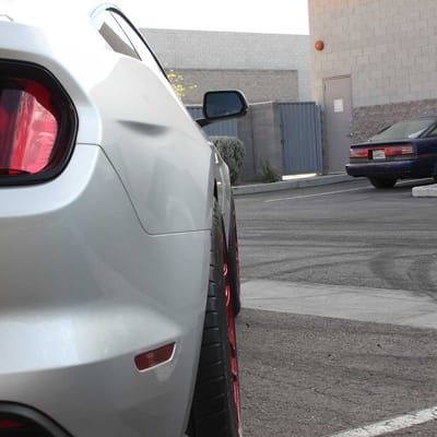 19 inch MRR FS01 Candy Red on 2015 Ford Mustang Eco w/ Specs