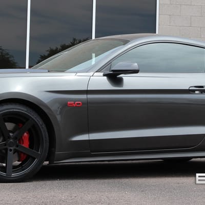 20 inch Staggered Rohana RC22 Matte Black on 2015 Ford Mustang GT w/ Specs