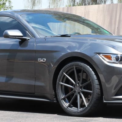 20 inch Staggered TSW Bathurst Gloss Gunmetal (Rotary Forged) on 2015 Ford Mustang GT w/ Specs
