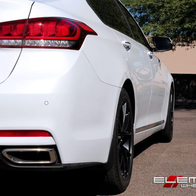 18 inch Niche Misano Matte Black on 2015 Hyundai Genesis Sedan w/ Specs