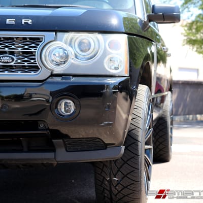 22x10 Lexani Pegasus Gloss Black w/Machined Grooves on 2006 Range Rover HSE w/ Specs