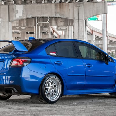 18 inch Regen5 R33 Machine Silver w/ Polished Lip on 2017 Subaru WRX Sti