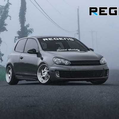 18 inch Regen5 R34 Machine Silver w/ Polished Lip on 2014 Volkswagen GTI