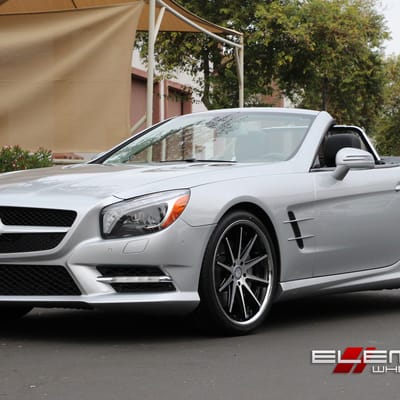 Rohana RC10 Gloss Black/Machined 20 inch Staggered on 2014 Mercedes SL550 w/ Specs