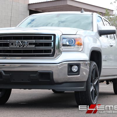 22 inch Helo HE887 Satin Black on 2015 GMC Sierra 1500 w/ Specs