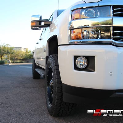 20x9 Fuel Maverick Black Milled on 2016 Chevy Silverado 2500 Leveled w/ Specs