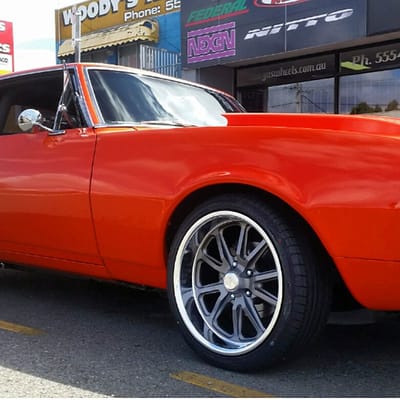 17 inch US Mags U111 Rambler Gray w/ Diamond Cut Lip on 1968 Chevrolet Camaro