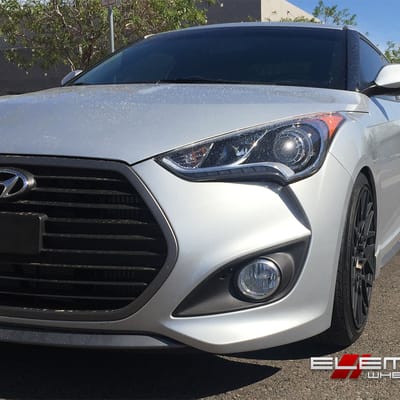 18 inch Rotiform BLQ Black/Machined w/ Tint on 2016 Hyundai Veloster w/ specs