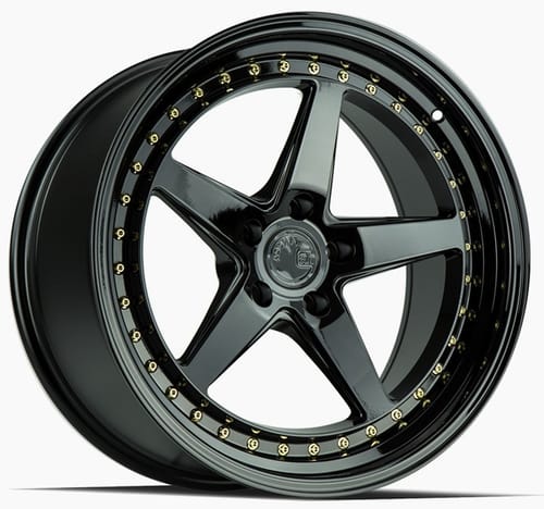 Aodhan DS05 Gloss Black w/ Gold Rivets