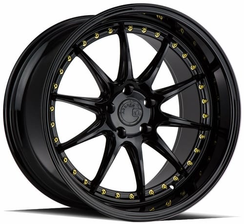 Aodhan DS07 Gloss Black w/ Gold Rivets