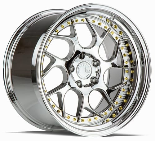 Aodhan DS01 Vacuum Chrome w/ Gold Rivets