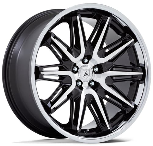 Asanti AB047 Gloss Black machined w/ Stainless Steel Lip