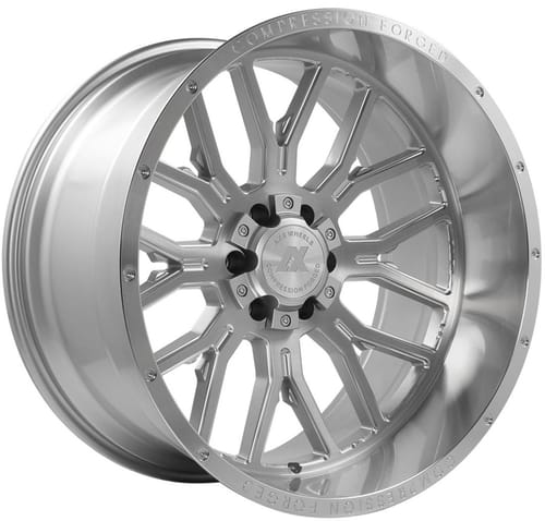 AXE Offroad AX6.1 Silver Brushed Milled w/ Mirror Lip (Compression Forged)