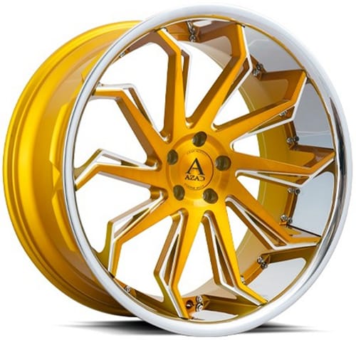 AZAD AZ1101 Brushed Gold w/ Chrome Stainless Steel Lip
