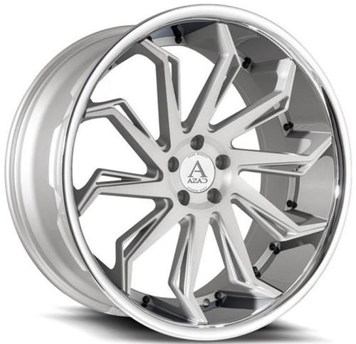 AZAD AZ1101 Brushed Silver w/ Chrome Stainless Steel Lip