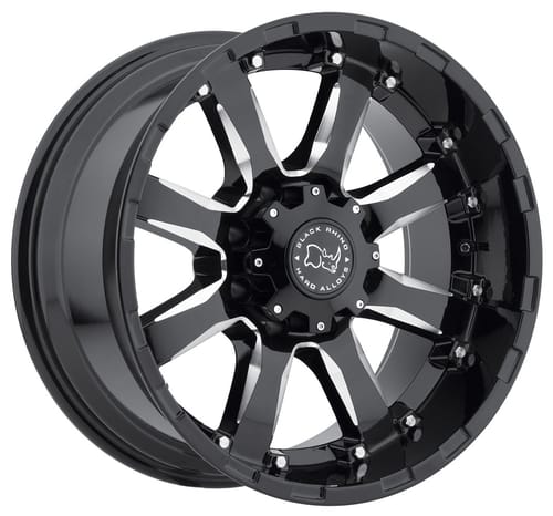 (Clearance - No Returns) Black Rhino Sierra Gloss Black w/ Milled Spokes