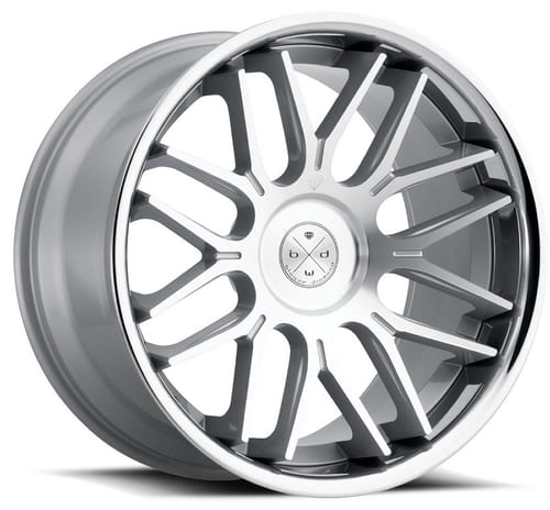 Blaque Diamond BD-27 Silver Machined Face w/ Chrome Stainless Steel Lip