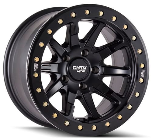 (Clearance - No Returns) Dirty Life 9304 DT-2 Matte Black w/ Simulated Beadlock Black Ring