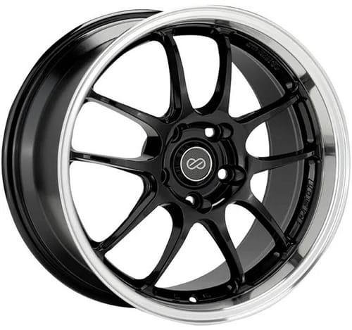 Enkei PF01 Gloss Black w/ Machined Lip