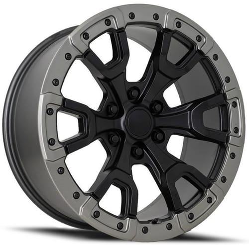 Factory Reproductions Replica Ford Bronco Raptor FR99 Replica Wheel Satin Black w/ Carbon Gray Ring