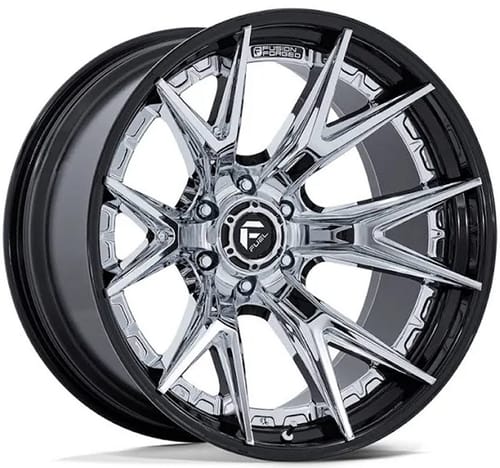 Fuel Off-Road FC402 Catalyst (6-Lug) Chrome w/ Gloss Black Lip