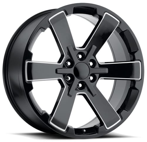 Factory Reproductions Replica GMC Dual Six Star FR45 Replica Wheel Gloss Black w/ Ball Milled
