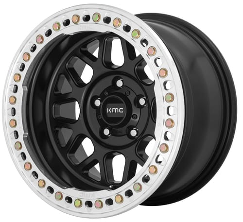 KMC KM235 Grenade Crawl Satin Black w/ Machined Ring