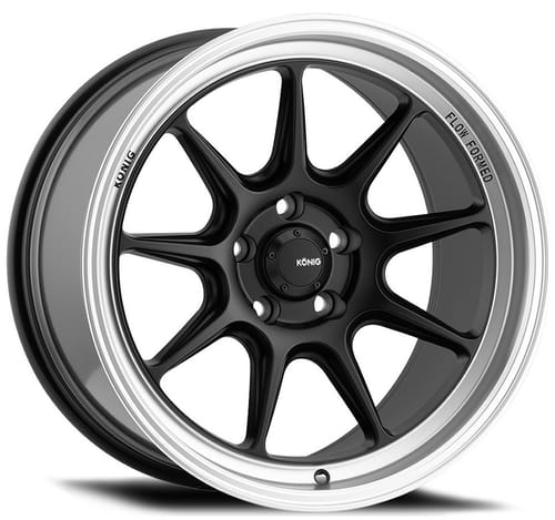 Konig Countergram Matte Black w/ Matte Machined Lip (Flow Formed)