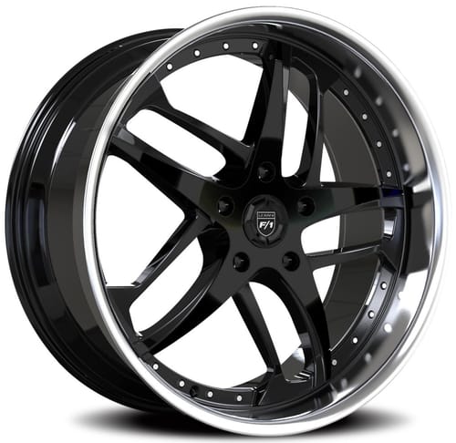 Lexani Solar Gloss Black w/ Chrome Stainless Steel Lip