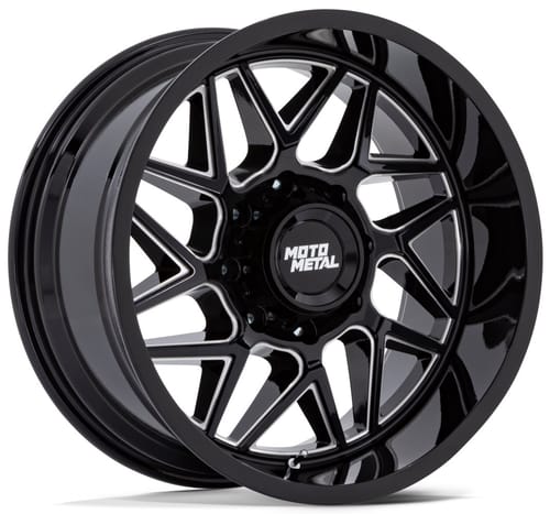 (Clearance - No Returns) Moto Metal MO812 Turbine Gloss Black Milled