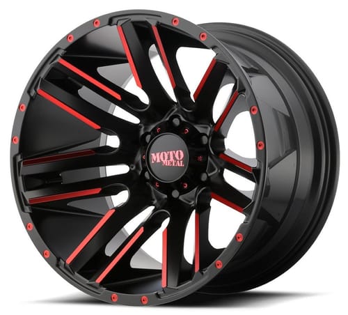 Moto Metal MO978 Razor Satin Black Machined w/ Red