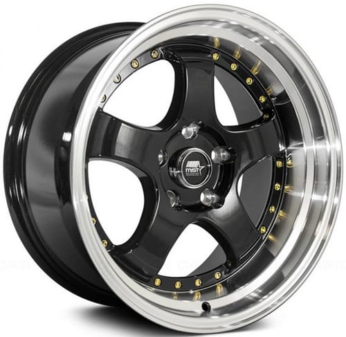 MST MT07 Gloss Black w/ Machined Lip Gold Rivets